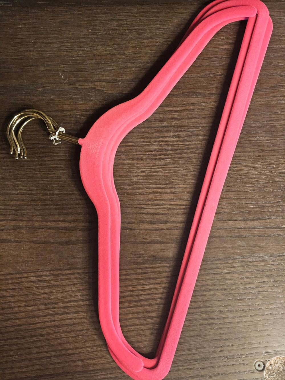 Lot of 5 Joy Mangano Huggable Suit Shirt Hangers Bright Pink